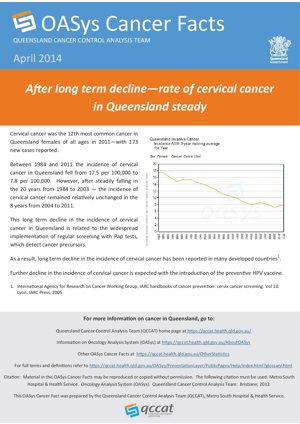 After long term decline - rate of cervical cancer in Queensland steady
