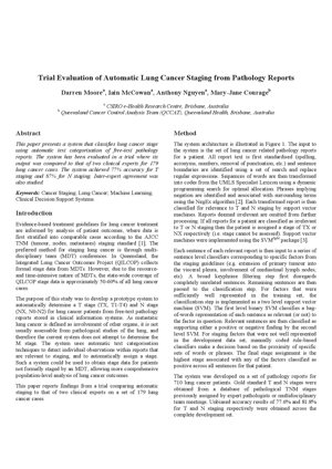Trial Evaluation of Automatic Lung Cancer Staging from Pathology Reports