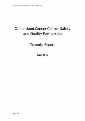 Qld Cancer Control Safety Quality Partnership triennial report 