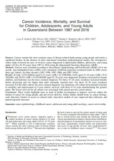 Cancer Incidence, Mortality, and Survival for Children, Adolescents, and Young Adults in Queensland Between 1987 and 2016